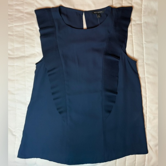 Banana Republic Dark Blue Ruffle Blouse NWT - Picture 3 of 7